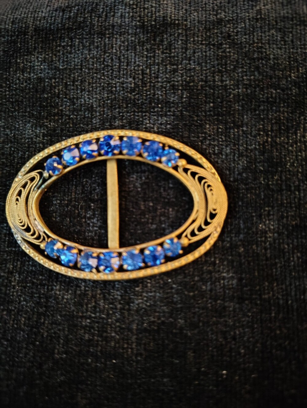 Vtg. Brass Belt Buckle Made In Czecho- Slovakia.